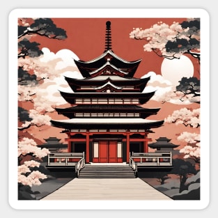 beautiful Japanese temple art Sticker